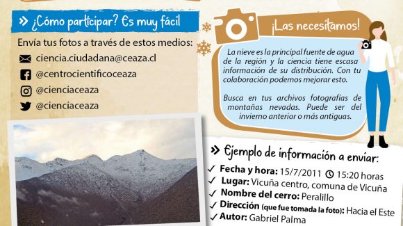 Invitan a colaborar en investigación con fotos de la cordillera nevada de la Región de Coquimbo