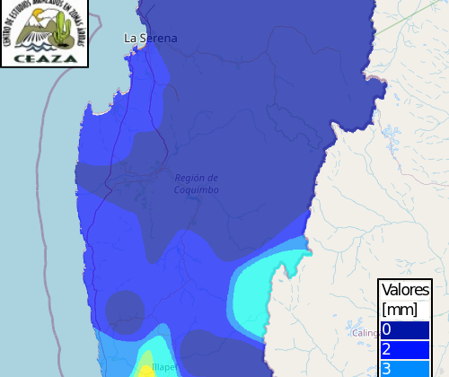 Sistema frontal provocó escasas precipitaciones en la Región de Coquimbo