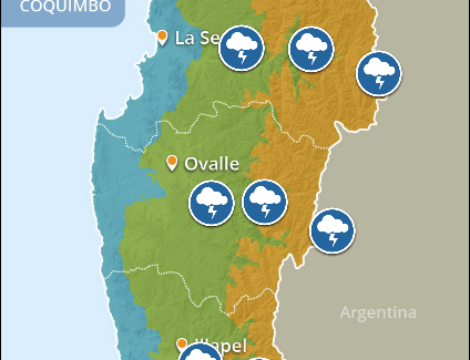 Pronostican tormentas eléctricas para este martes 4 de mayo en la Región de Coquimbo