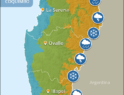 Pronostican precipitaciones en cordillera y probables tormentas eléctricas en las regiones de Atacama y Coquimbo