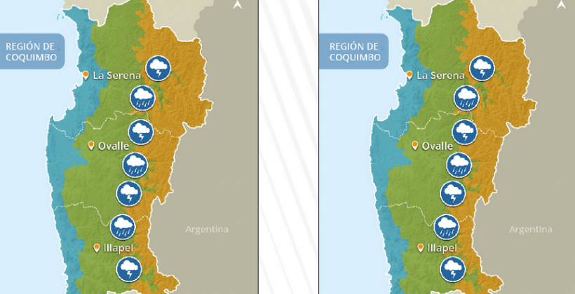 Se esperan probables tormentas eléctricas y precipitaciones en la Región de Coquimbo