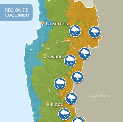 CEAZA pronostica probables tormentas eléctricas y precipitaciones en sectores cordilleranos de la Región de Coquimbo