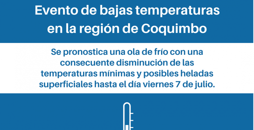Se pronostica evento de bajas temperaturas en la región de Coquimbo