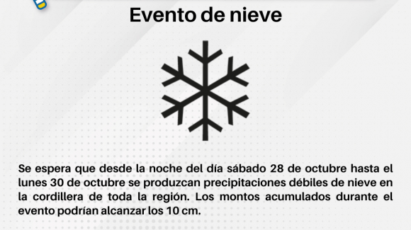 Se pronostica evento de nieve para la zona cordillerana de la Región de Coquimbo