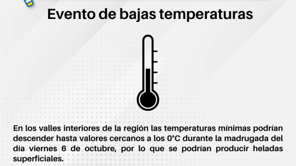 Hasta 0°C: Se pronostica evento de bajas temperaturas para valles interiores de la Región de Coquimbo