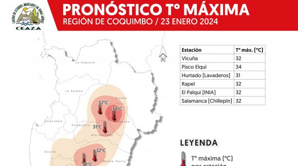 Pronostican temperaturas de hasta 34° C en valles interiores de la Región de Coquimbo