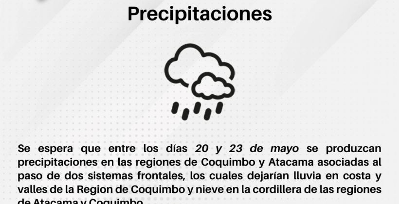 CEAZA pronostica precipitaciones para las regiones de Coquimbo y Atacama