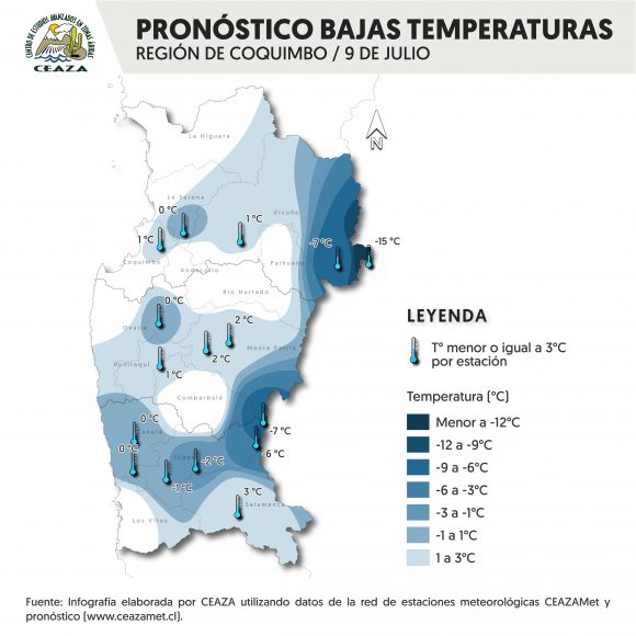 Se pronostican bajas temperaturas y heladas para la Región de Coquimbo