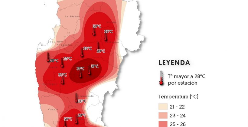 CEAZA pronostica altas temperaturas para el lunes 9 y martes 10 de septiembre