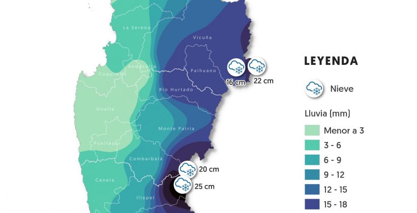 Pronostican precipitaciones principalmente para la cordillera de la Región de Coquimbo