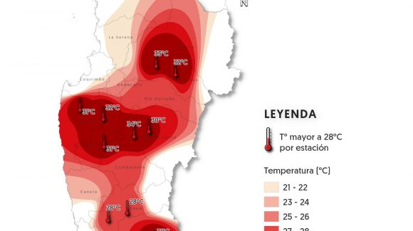 Pronostican temperaturas máximas por sobre lo normal en valles interiores de la región de Coquimbo