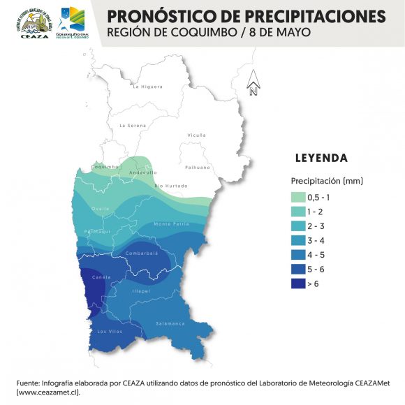 CEAZA anuncia que precipitaciones de baja intensidad se concentrarán en la provincia del Choapa